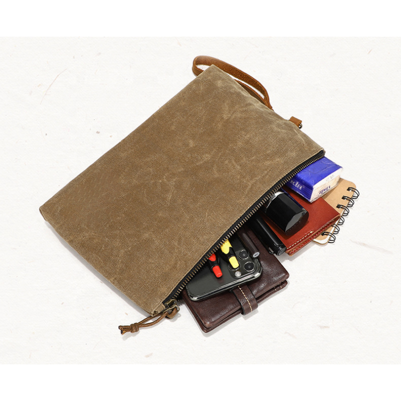 Wholesale Soft Wax Dyed Canvas Bag – Lightweight, Foldable Zippered Design for Daily Use