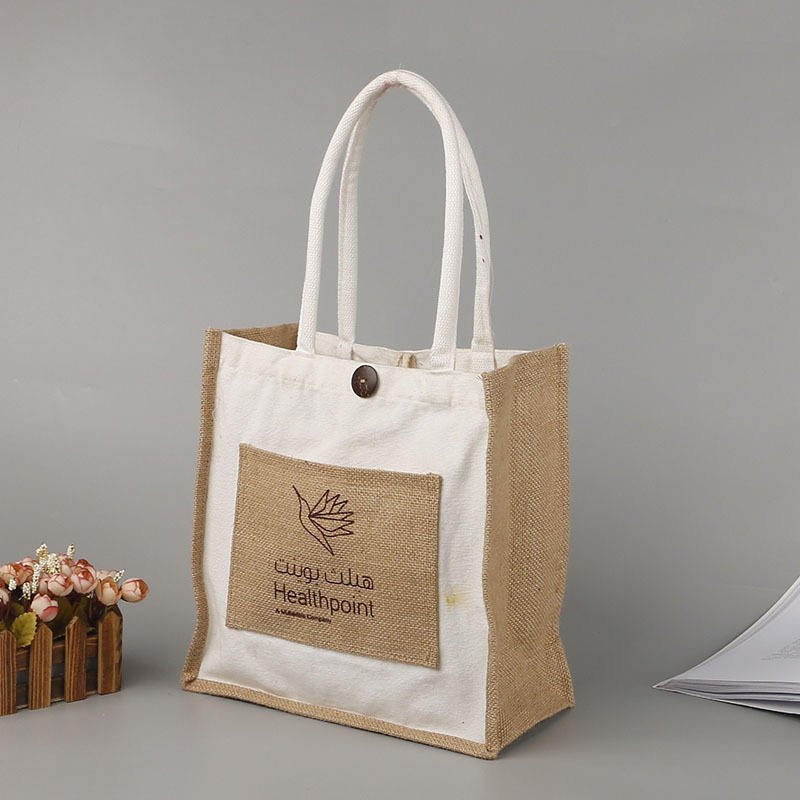 Burlap Jute Tote Eco-Friendly, Reusable & Customizable Shopping Bag