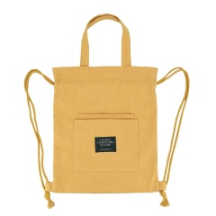 OEM Gift Drawstring Cotton Tote Bag With String Custom Canvas Drawstring Backpack With Logo Printed Promotional Shopping Bag