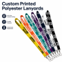 Custom Logo Printed Polyester Lanyards Personalized Full Color Neck Strap with Swivel Hook for Trade Show Office ID Badge