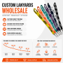 Custom Logo Printed Polyester Lanyards Personalized Full Color Neck Strap with Swivel Hook for Trade Show Office ID Badge