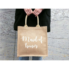 OEM ODM Customized Eco Friendly Natural Recycle Foldable Carry Jute Shopping Bags with logo