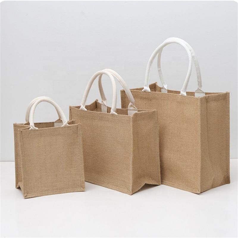 OEM ODM Customized Eco-Friendly Jute Tote Bag with Reinforced Handles