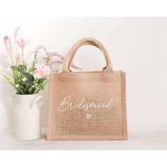 OEM ODM Customized Eco Friendly Natural Recycle Foldable Carry Jute Shopping Bags with logo