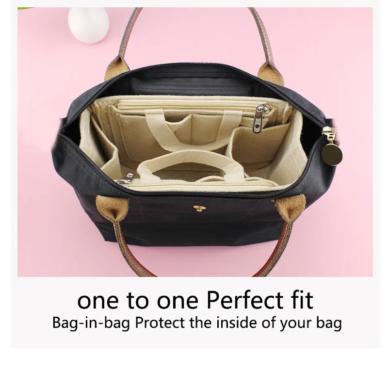 지퍼 잠금 장치, 여러 개의 포켓이 있는 맞춤형 백인백 펠트 화장품 가방