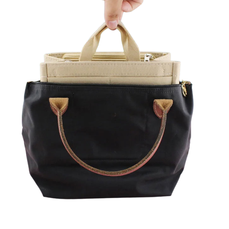 지퍼 잠금 장치, 여러 개의 포켓이 있는 맞춤형 백인백 펠트 화장품 가방