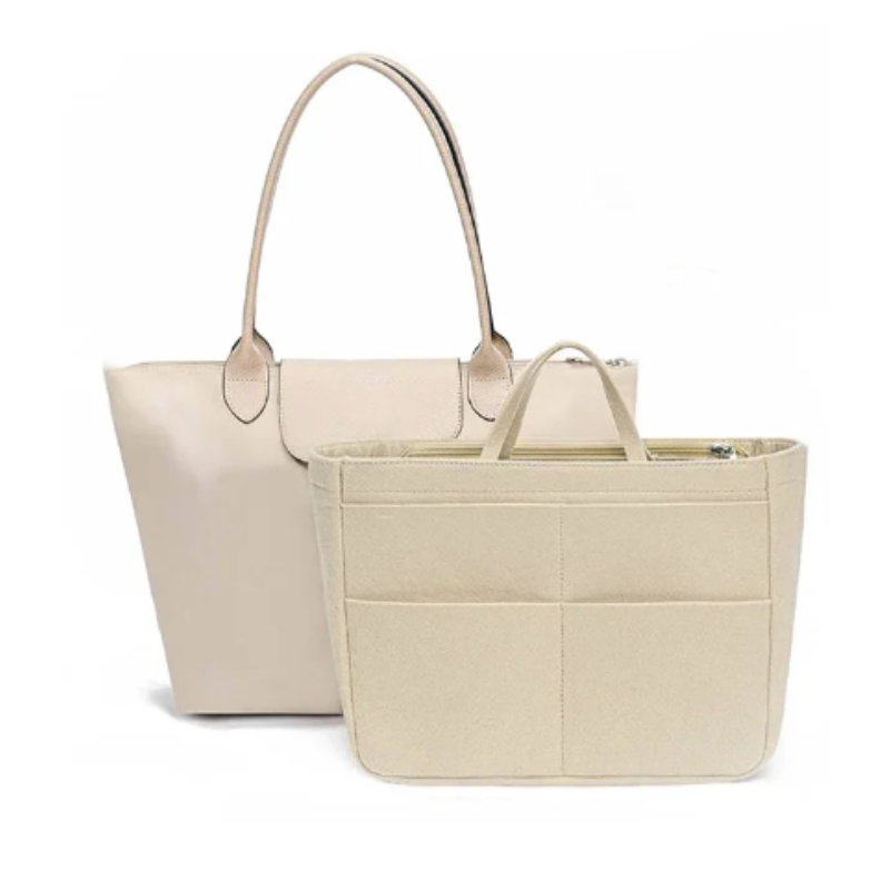 지퍼 잠금 장치, 여러 개의 포켓이 있는 맞춤형 백인백 펠트 화장품 가방