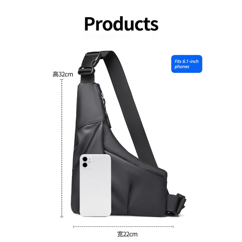 Anti Theft Travel Bag Slim Sling Bag Crossbody Bags for Men Women, Casual Waterproof Phone Chest Bag for Travel