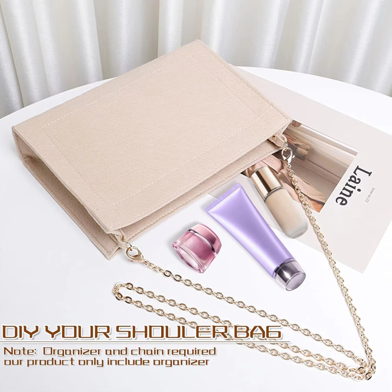 Custom Printed Makeup Organizer - Waterproof Felt Cosmetic Bag with Zipper