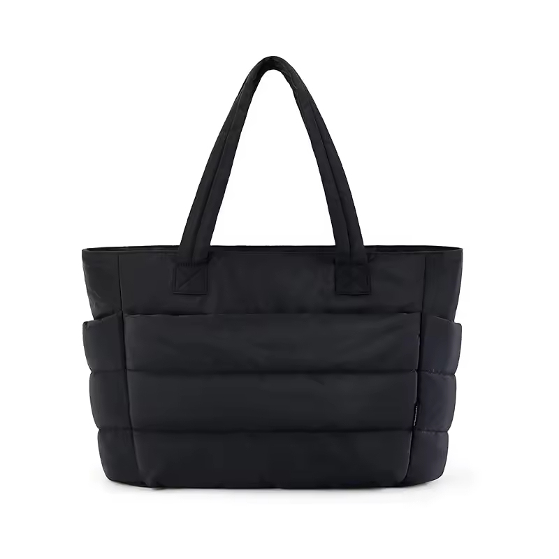 Custom Logo Large Capacity Puffy Tote Bag with Compartments Lightweight Puffer Travel Bag Women's Handbags for Daily Use
