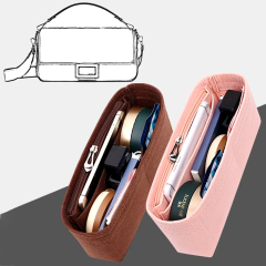 Wholesale Compact Felt Wallet Cosmetic Bag With Zipper , Ideal for Organizing Cosmetics
