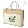Wholesale Large Capacity Jute Tote Bag with Reinforced Handles Waterproof, Foldable Eco-Friendly