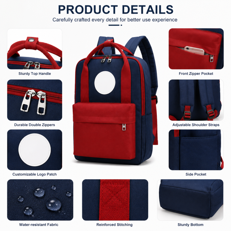 Minimalist Student Backpack 600D Waterproof Ultra-Light School Backpack Daypack Multi-Color Custom