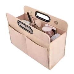 Wholesale Custom Cosmetic Felt Organizer - Waterproof Makeup Bag Insert with Mirror