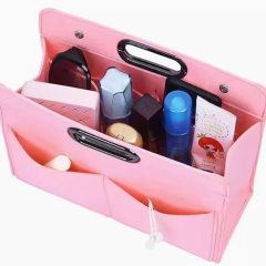 Wholesale Custom Cosmetic Felt Organizer - Waterproof Makeup Bag Insert with Mirror