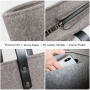 Wholesale Custom Logo Felt Tote Bag with Zipper PU Leather Handles Large Capacity Reusable Grocery Shopping Bag