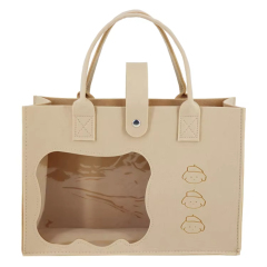 See-through Felt Shoulder Bag - 8L Hollow Organizer for Toys