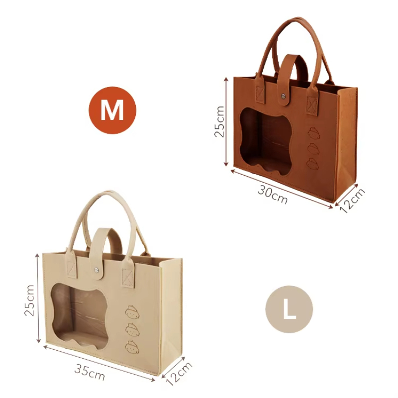 See-through Felt Shoulder Bag - 8L Hollow Organizer for Toys