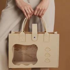 See-through Felt Shoulder Bag - 8L Hollow Organizer for Toys