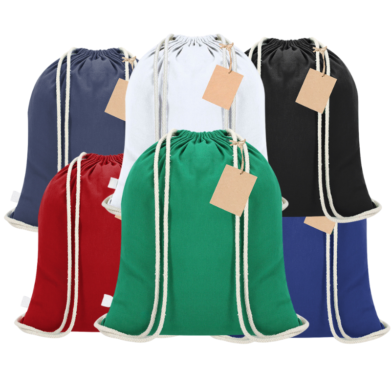 Custom Natural Cotton Canvas Muslin Drawstring Bag Backpack Eco-Friendly String Back Pack Gift Giveaways Sport Bags
