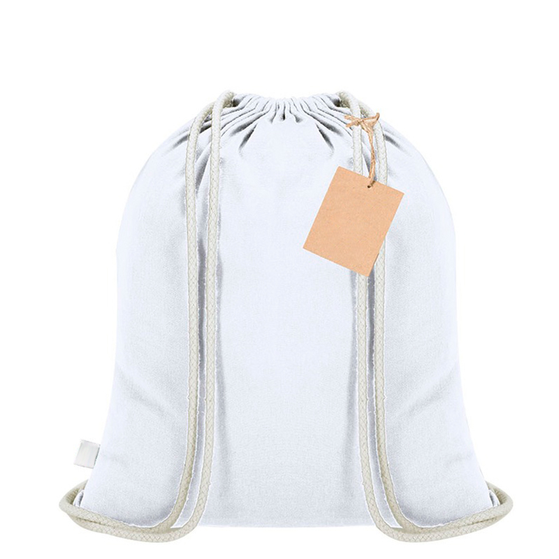 Custom Natural Cotton Canvas Muslin Drawstring Bag Backpack Eco-Friendly String Back Pack Gift Giveaways Sport Bags