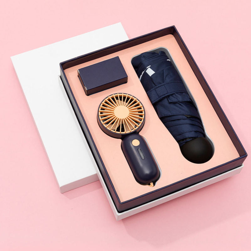 선전용 광고 법인 선물 세트 주문을 받아서 만들어진 도매 Usb 소형 팬 우산 선물 세트