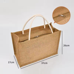 High Quality Cheap Waterproof Reusable Eco Bag Custom Logo Shopping Bags Burlap Jute Tote Bag With Zipper