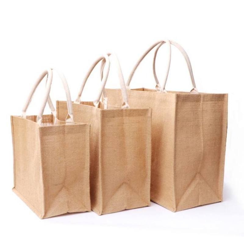 Durable Spacious Gift burlap Jute Grocery bags​ 