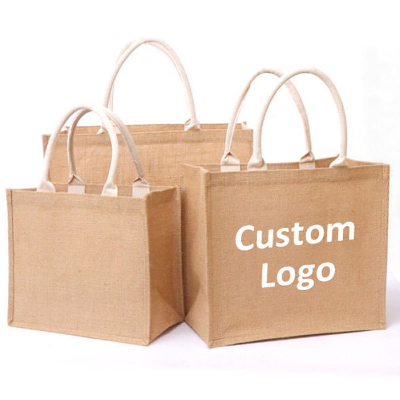 Durable Spacious Gift burlap Jute Grocery bags​ 
