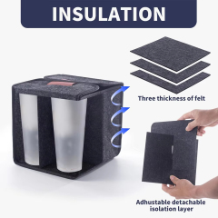 Wholesale Custom Coffee Cup Carrier - Collapsible Felt Drink Holder with 2/4/6 Slots (ECO Certified)