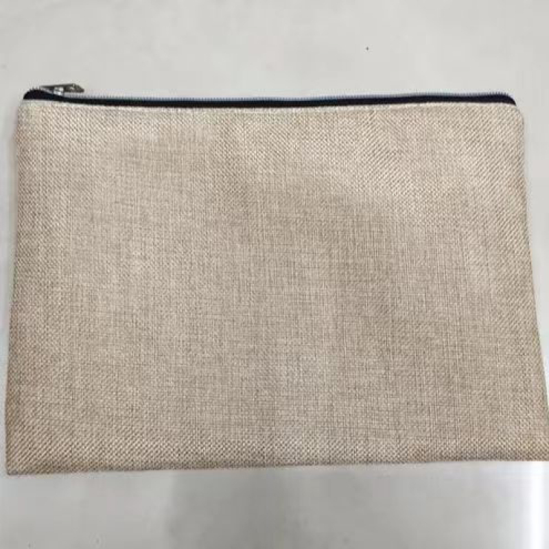 전문가용 맞춤 로고 삼베 세면도구 파우치 화장품 가방 친환경 일반 황마 파우치 나일론 지퍼가 달린 연필 케이스