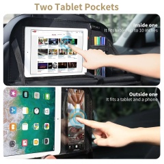 Large Capacity Fabric Car Seat Organizer with Multi-Pocket Storage Foldable Design