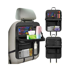 Large Capacity Fabric Car Seat Organizer with Multi-Pocket Storage Foldable Design