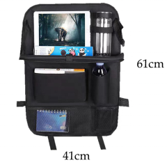 Large Capacity Fabric Car Seat Organizer with Multi-Pocket Storage Foldable Design
