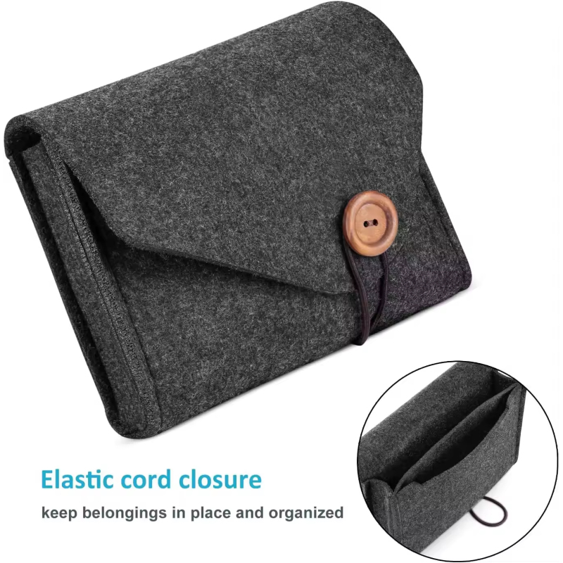 맥북, 전원 어댑터, 마우스, 휴대폰, 케이블 등을 보관할 수 있는 맞춤형 펠트 수납 가방/전자제품 액세서리 보호 케이스/파우치