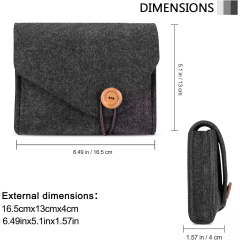 Customized Felt Storage Bag Electronics Accessories Protective Case Pouch for MacBook Power Adapter, Mouse, Cellphone, Cables,