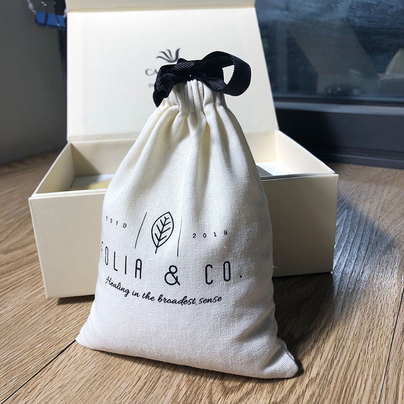 Small Cotton Pouch with Drawstring Reusable, Lightweight Perfect for Storage