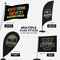 Custom Printed Advertising Flags Outdoor Promotional Logo Banner Flags for Business Events Sports Team Brand