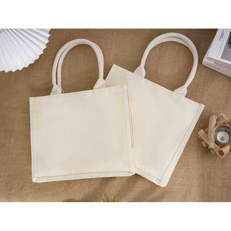 Custom logo waterproof laminated cotton canvas gift promotional shopping tote bag beach bag