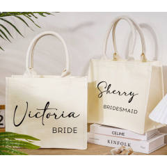 Custom logo waterproof laminated cotton canvas gift promotional shopping tote bag beach bag