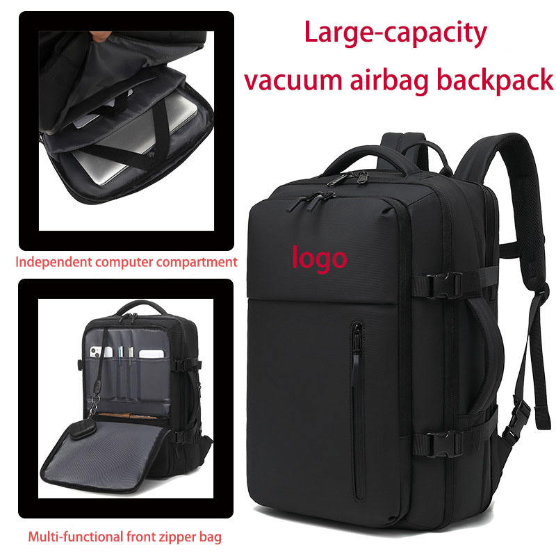 Vacuum Compression Waterproof Anti-Theft Oxford Backpack Air Pump with USB Port for Business Travel