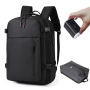 Vacuum Compression Waterproof Anti-Theft Oxford Backpack Air Pump with USB Port for Business Travel