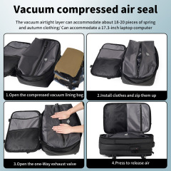 Vacuum Compression Waterproof Anti-Theft Oxford Backpack Air Pump with USB Port for Business Travel