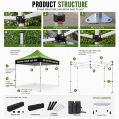 Heavy Duty Aluminum Frame Pop up Tent 10x10 10x20 Waterproof UV Protection Event Canopy with Custom Logo Printing for Business