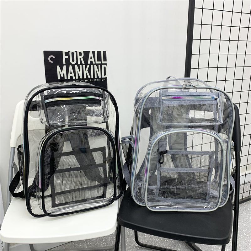 Custom Cheap Fashion Women Clear Jelly Backpack Back Pack Transparent PVC Backpack For School