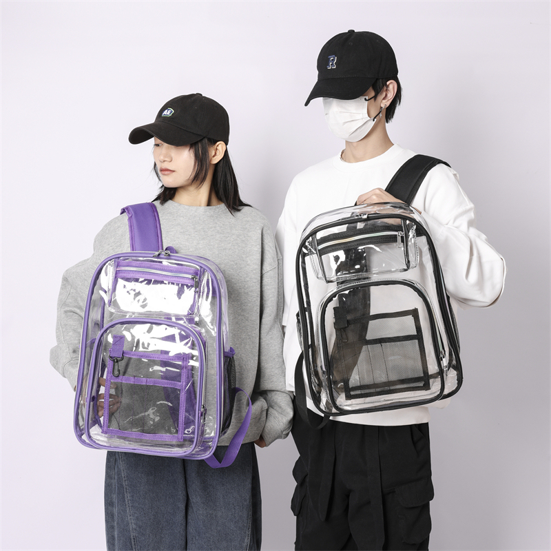 Custom Cheap Fashion Women Clear Jelly Backpack Back Pack Transparent PVC Backpack For School