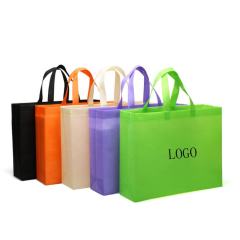 Custom low MOQ eco friendly promotional reusable colored foldable shopping non woven tote bag