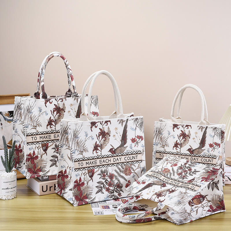 Designer promotion and party wedding event gift custom logo and pattern canvas tote bag