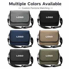 Custom Logo 15.6 Inch Messenger Laptop Bag Wholesale 600D Polyester Business Briefcase for Corporate Gifts