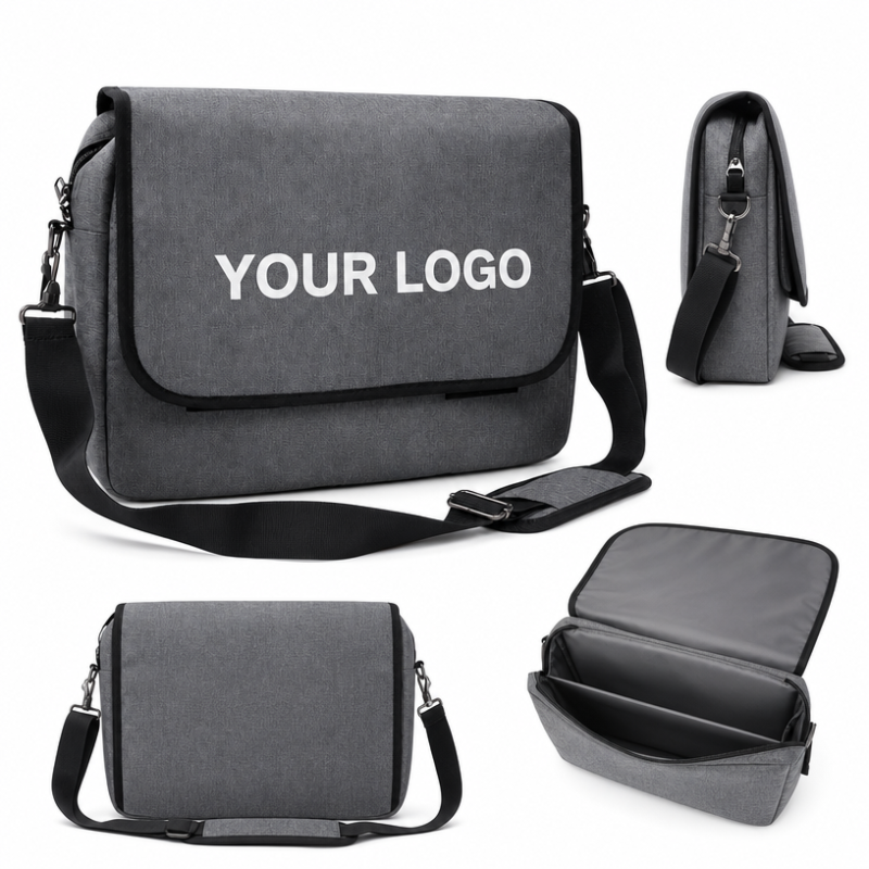 Custom Logo 15.6 Inch Messenger Laptop Bag Wholesale 600D Polyester Business Briefcase for Corporate Gifts